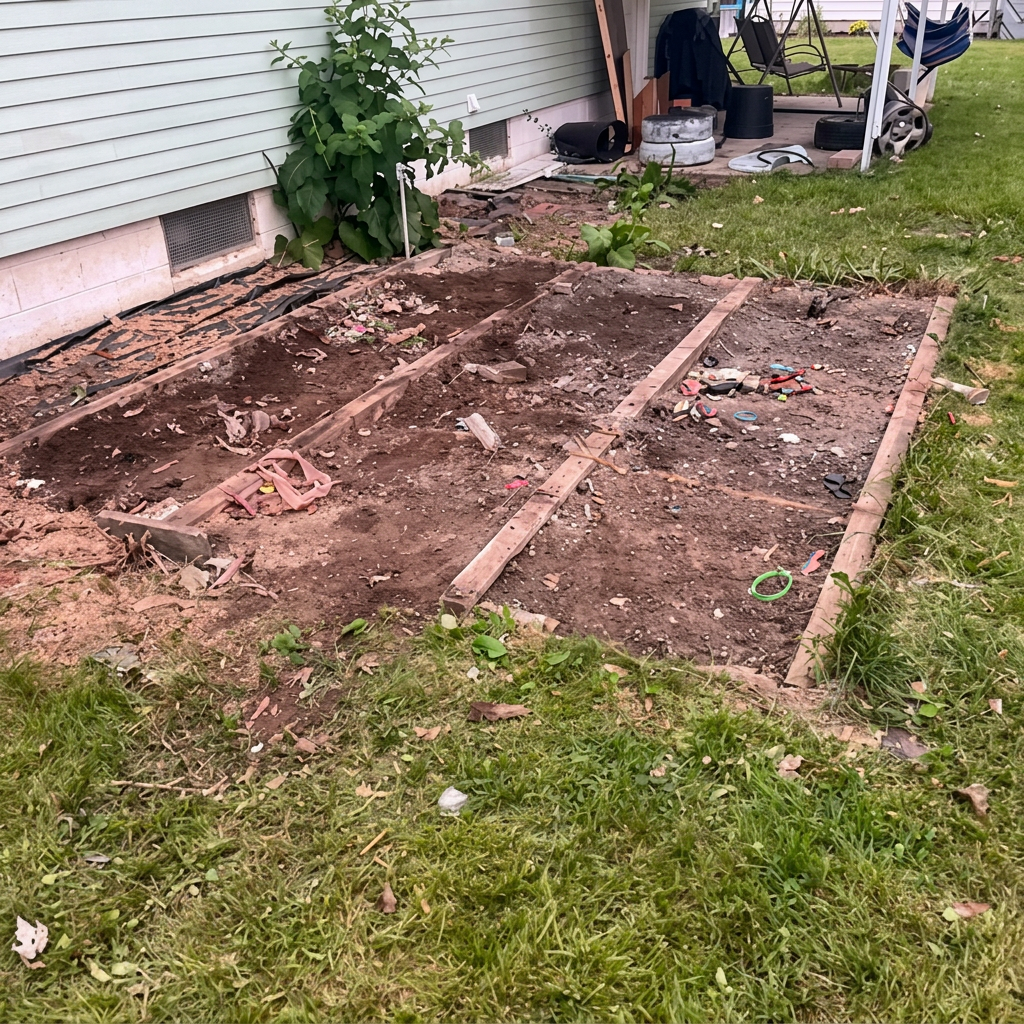 Fence-line cleanup and haul-off