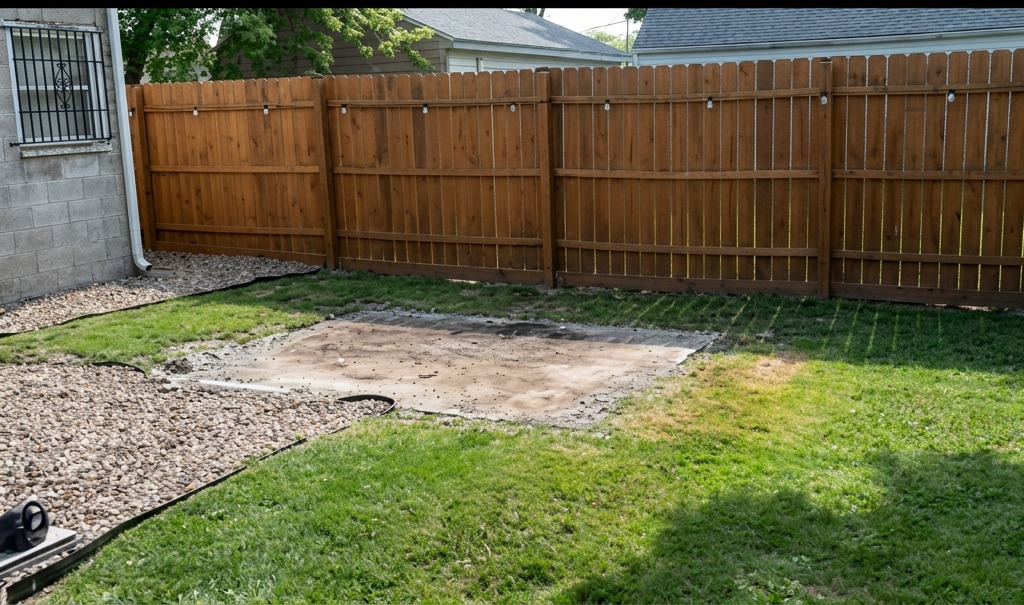 Cleared backyard ready for new build